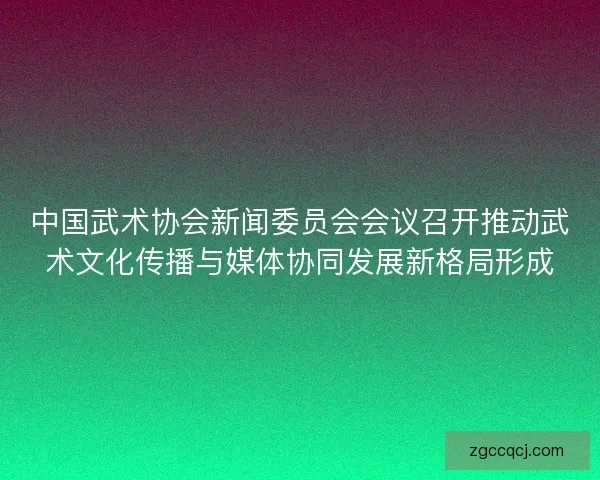 中国武术协会新闻委员会会议召开推动武术文化传播与媒体协同发展新格局形成