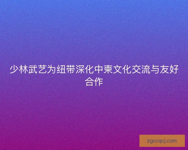 少林武艺为纽带深化中柬文化交流与友好合作